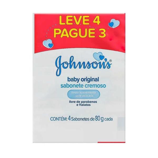 Johnson's Baby Sabonete Original em Barra 80g Cada Leve 4 Pague 3 - Johnson Johnson
