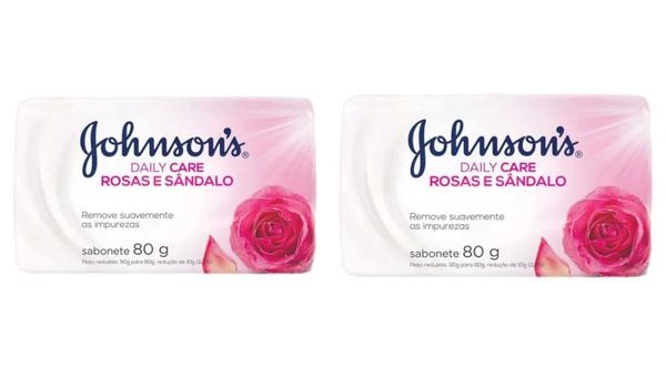 Johnson's - Kit com 2 Sabonete Daily Care Rosas e Sândalo - Johnson's Baby