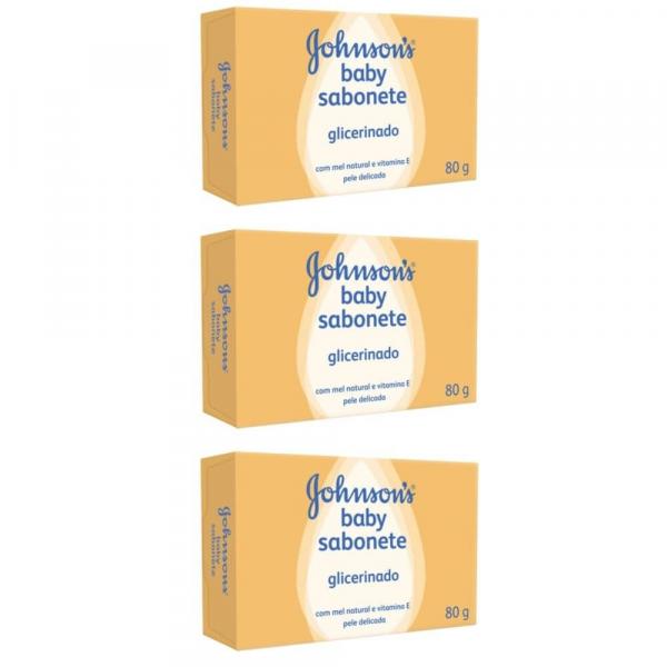 Johnsons Mel / Vitaminas Sabonete Infantil 80g (kit C/03)