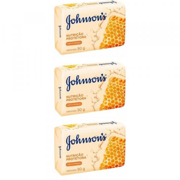 Johnsons Nutrição Protetora Sabonete 90g (Kit C/03)
