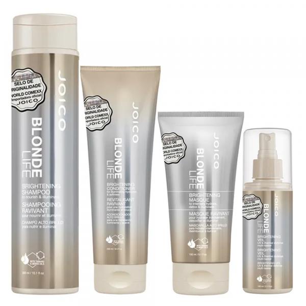 Joico Blonde Life Brightening Kit - Máscara + Leave-In + Condicionador + Shampoo