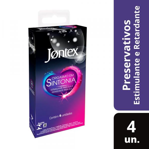 Jontex Preservativo Camisinha Orgasmo em Sintonia 4 Unidades