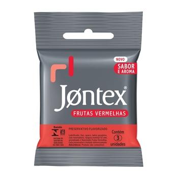 Jontex Preservativo Lubrificado Frutas Vermelhas 3 Unidades