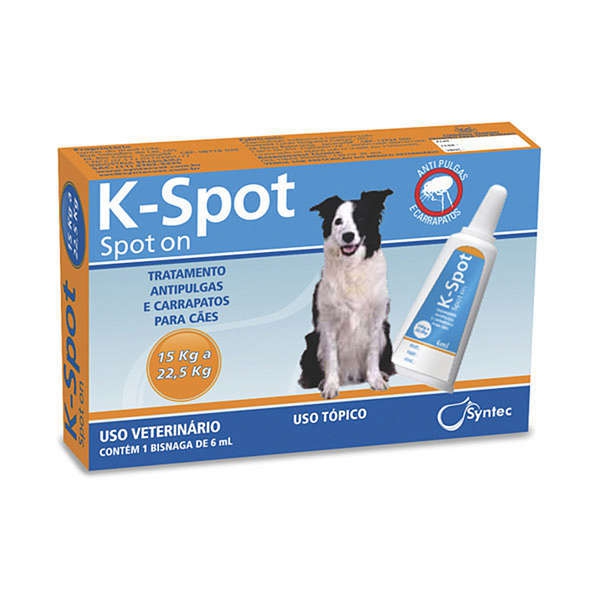 K-Spot 6 Ml Antipulgas e Carrapatos para Cães 1 Bisnaga - Syntec