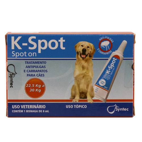K-spot Antipulgas e Carrapatos Cães 22,5 a 30kg (8,0ml) - Syntec