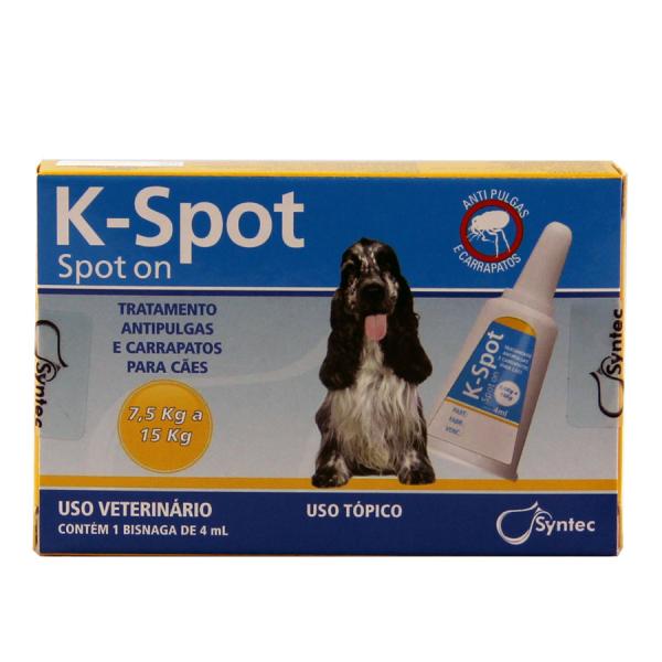 K-Spot Antipulgas e Carrapatos Cães 7,5 a 15kg (4,0ml) - Syntec
