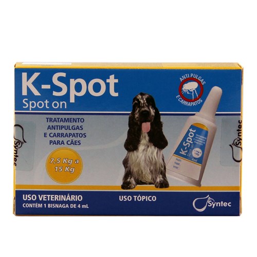 K-Spot Cães 7,5 a 15kg 4ml Syntec Antipulgas e Carrapatos