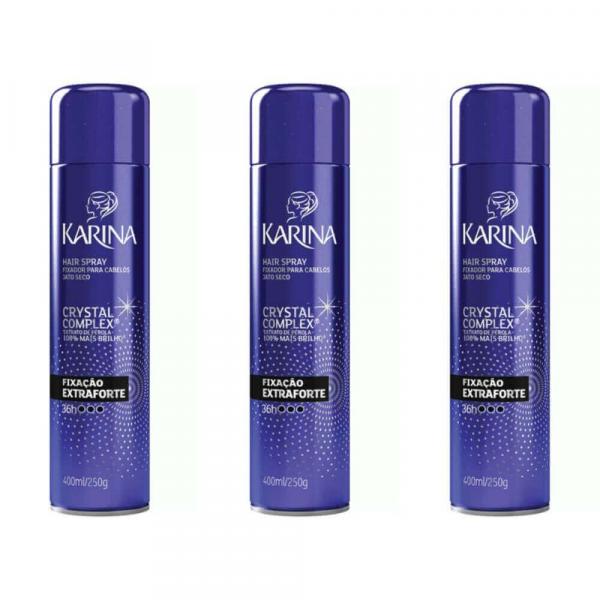 Karina Crystal Complex Hair Spray Extra Forte 400ml (Kit C/03)