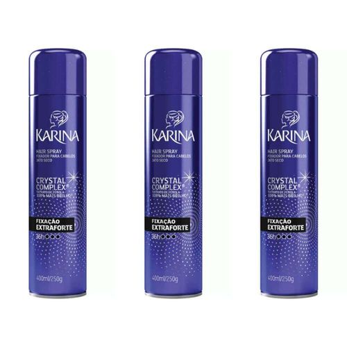 Karina Crystal Complex Hair Spray Extra Forte 400ml (kit C/03)