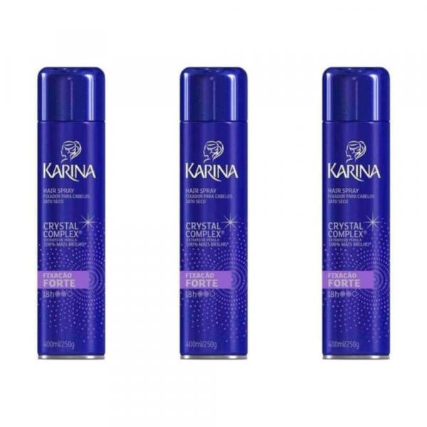 Karina Crystal Complex Hair Spray Forte 400ml (Kit C/03)