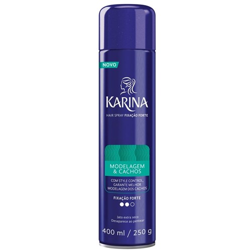 Karina Hair Spray Modelagem & Cachos Fixação Forte 400ml