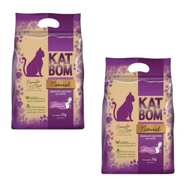 2 Kat Bom Natural Granulado Sanitário para Gatos - FVO 3kg