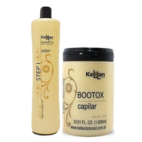 Kellan Profissional Shampoo STEP 1Lt + Redutor de Volume Tratamento Capilar 1kg - Kellan Cosmeticos