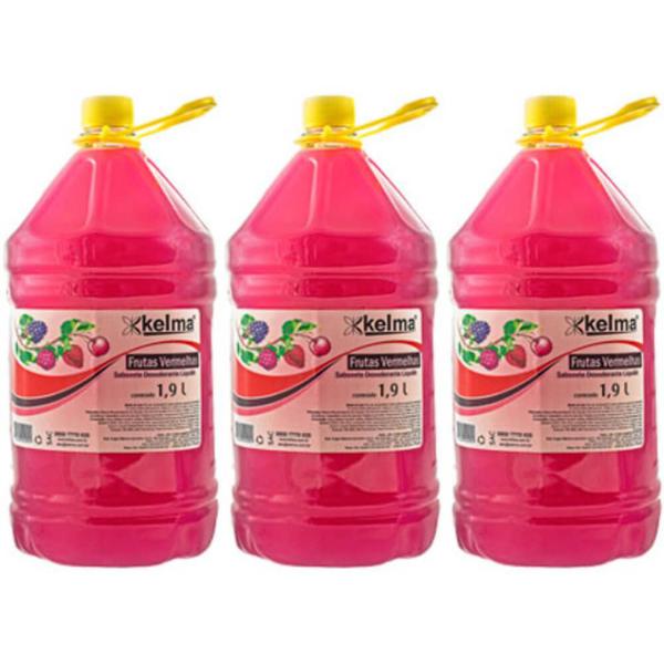 Kelma Frutas Vermelhas Sabonete Líquido 1900ml (Kit C/03)
