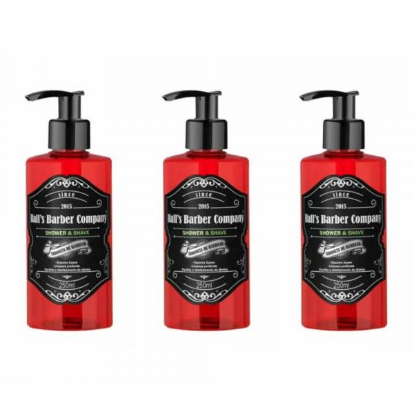 Kelma Halls Barber Sabonete Shower Shave 250ml (Kit C/03)