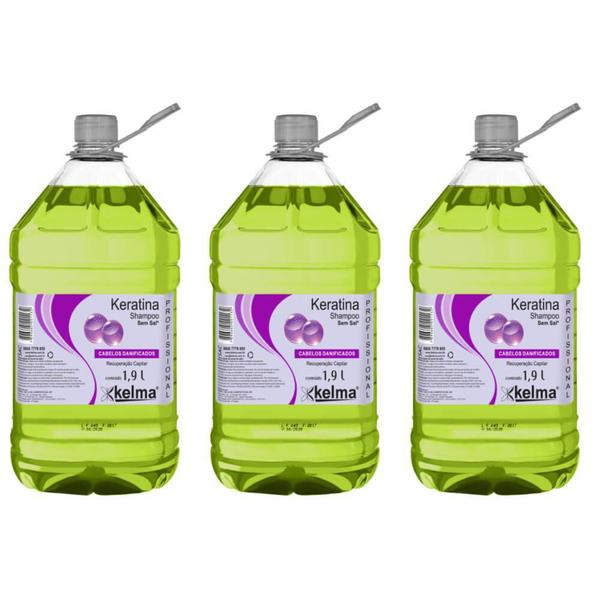 Kelma Keratina Shampoo 1900ml (kit C/03)