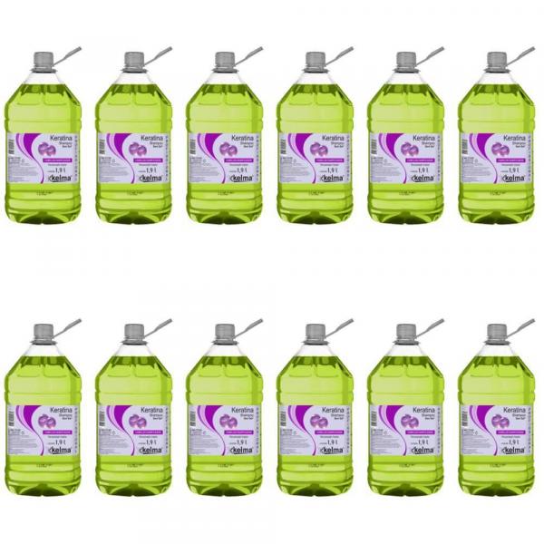 Kelma Keratina Shampoo 1900ml (Kit C/12)