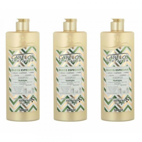Kelma Therapya Óleos Especiais Shampoo 500ml (Kit C/03)