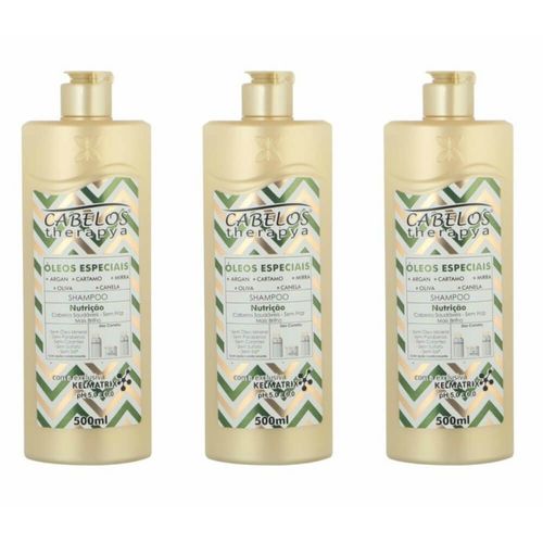 Kelma Therapya Óleos Especiais Shampoo 500ml (kit C/03)