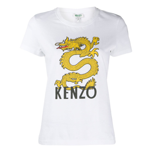 Kenzo Camiseta com Estampa de Dragão - BRANCO