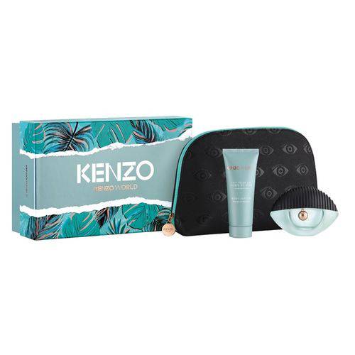 Kenzo Kit World Perfume Feminino Eau de Parfum 75ml Hidratante Bolsa