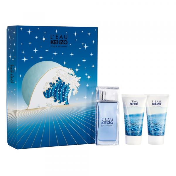 Kenzo LEau Par Homme Kit - Perfume EDT + 2 Géis de Banho para Corpo e Cabelo