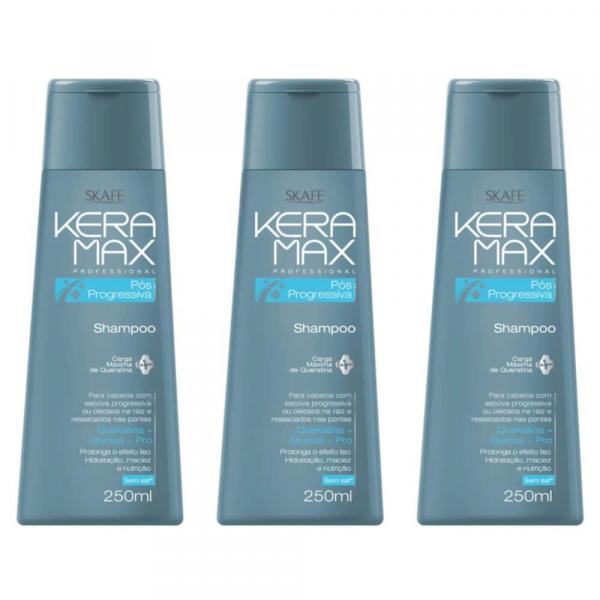 Keramax Pós Progressiva Shampoo 250ml (Kit C/03)