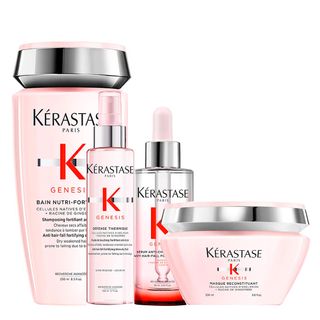 Kérastase Genesis Kit - Shampoo + Máscara + Sérum + Protetor Térmico Kit