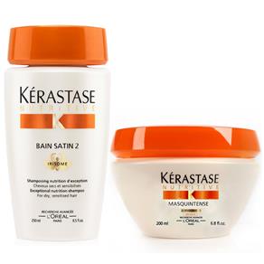 Kérastase Kit Duo Nutritive Cabelos Grossos - Shampoo Bain Satin 2 (250ml) + Máscara Cabelos Grossos (200ml)