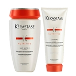 Kerastase Kit Duo Nutritive Irisome Shampoo Bain Satin 2 250ml + Condicionador Lait Vital 200ml