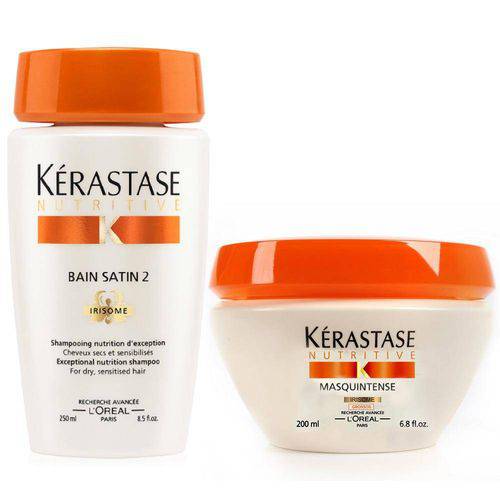 Kérastase Kit Nutritive Cabelos Grossos - Shampoo Bain Satin 2 250ml + Máscara Cabelos Grossos 200ml