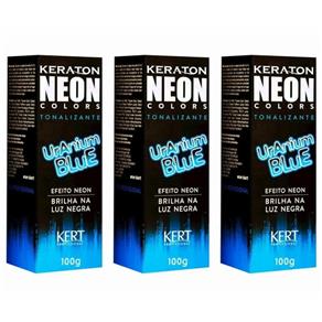 Keraton Men Color Tonalizante Uranium Blue 100g - Kit com 03