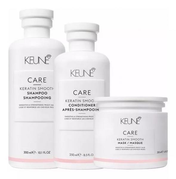 Keune Care Keratin Smooth Shampoo 300ml + Condicionador 250ml+ Máscara 200ml