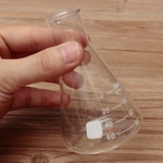 KICUTE 100 ml Transparente Frasco Cônico de Vidro Erlenmeyer Científico Laboratório Escola Material de Ensino Durável Laboratório Vidraria