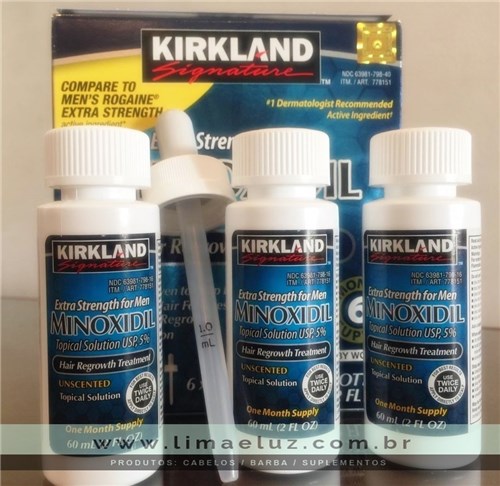 Kirkland Minoxidil 5% para Homens, 3 Garrafas de 60Ml (Suprimento Para...