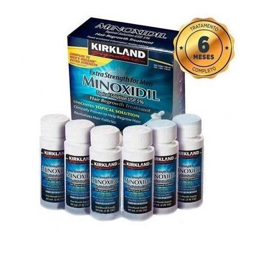 Kirkland - Minoxidil 5% - Tratamento para 6 Meses (6X60ML (CAIXA LACRADA COM 6 FRASCOS))