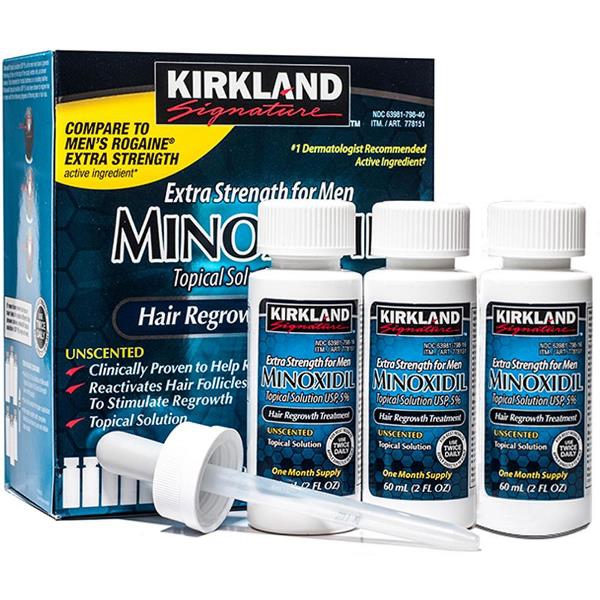 Kirkland Signature Extra Strenght - Tratamento Barba Cabelo - Kit para 3 Meses - Minoxidin