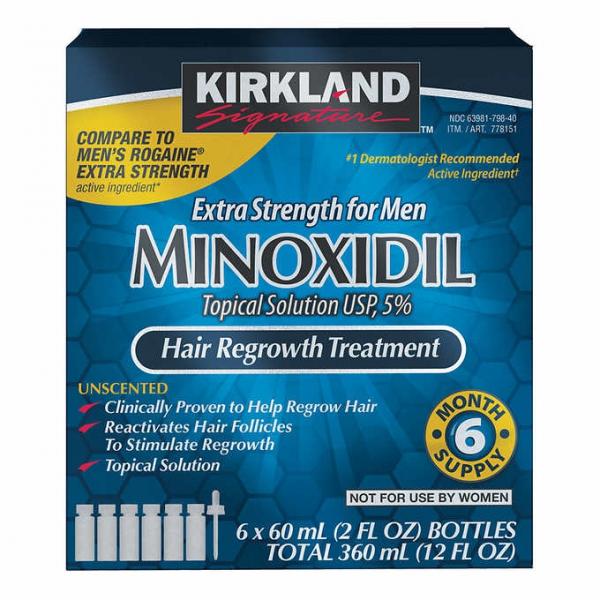 Kirkland Signature Extra Strength para Homem - Kit Completo para 6 Meses de Tratamento