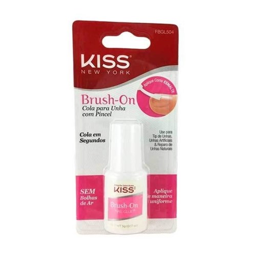 Kiss Cola Unhas Fbgl504 Gel com Pincel Brush On