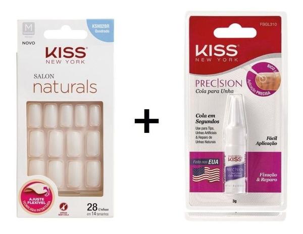 Kiss Kit Unha Salon Naturals Oval + Cola Precision