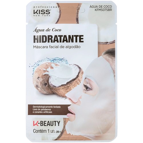 Kiss New York Água de Coco Hidratante Máscara Facial 20ml