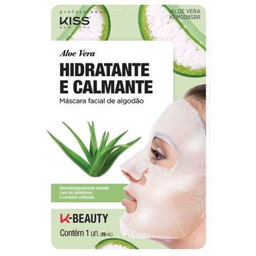 Kiss New York Aloe Vera Hidratante e Calmante Máscara Facial 20Ml