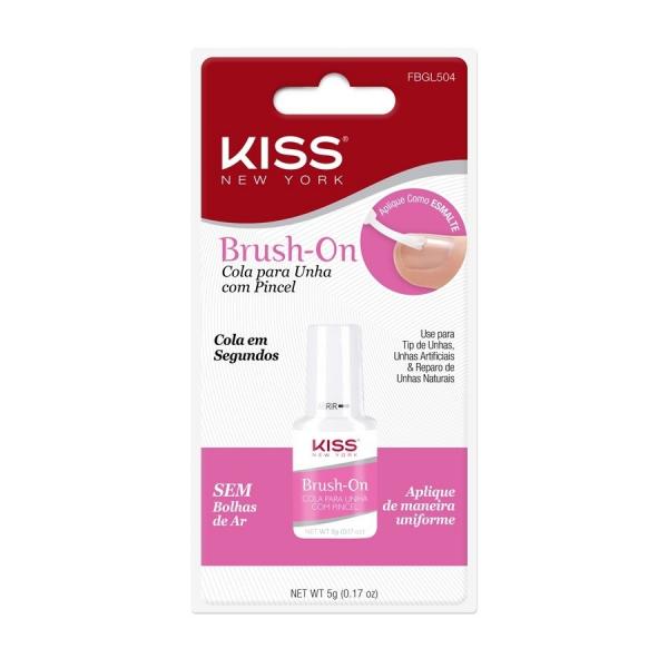 Kiss New York Brush-on Cola P/ Unha C/ Pincel 5g Ref. Fbgl504