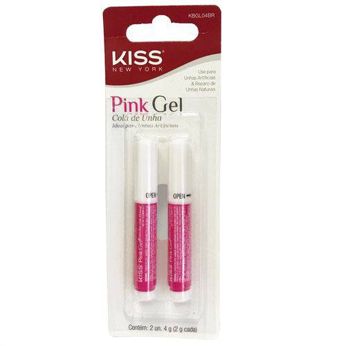 Kiss New York Pink Gel Cola de Unha 2g - 2 Unidades