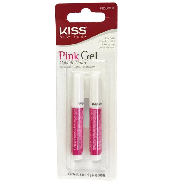 Kiss New York Pink Gel Cola de Unha 2g - 2 Unidades