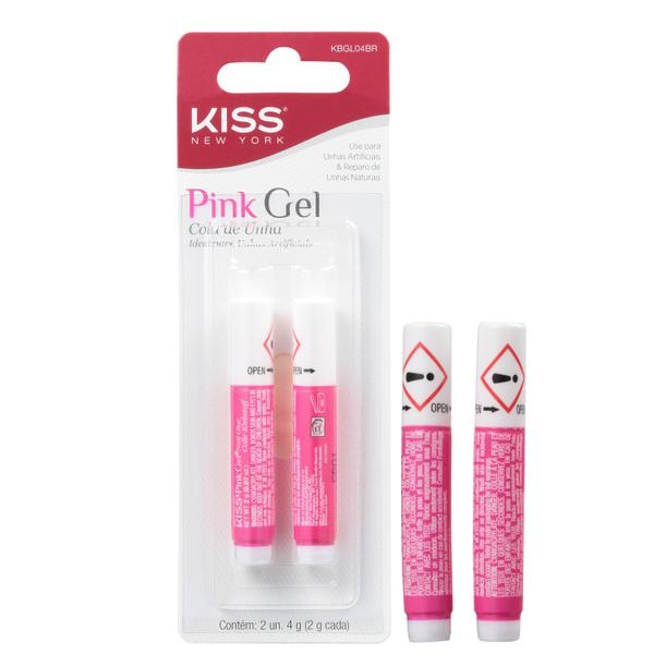 Kiss New York Pink Gel - Cola de Unhas Postiças 4g