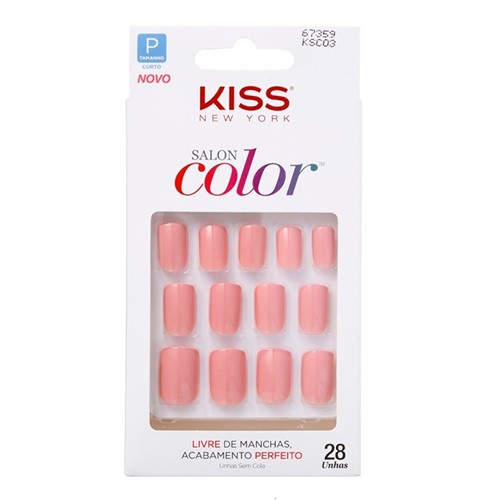 Kiss New York Salon Color Unhas PostiÃ§as Ref. KSC03-BR - Incolor - Dafiti
