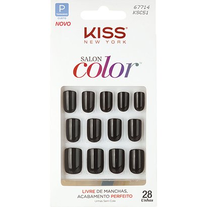 Kiss New York Unhas Postiças Salon Color Curto Cor Chic