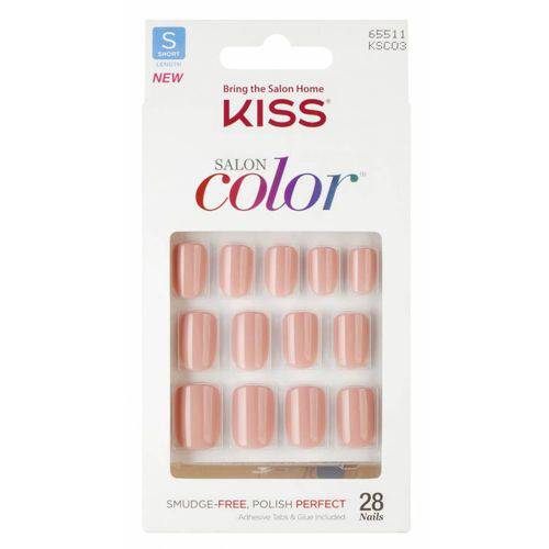 Kiss Unha Postiça Salon Color Curta Ksc03br Bonita