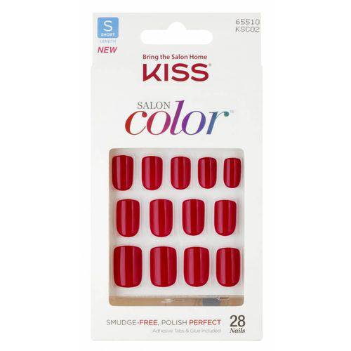 Kiss Unha Postiça Salon Color Curta KSC02BR New Girl